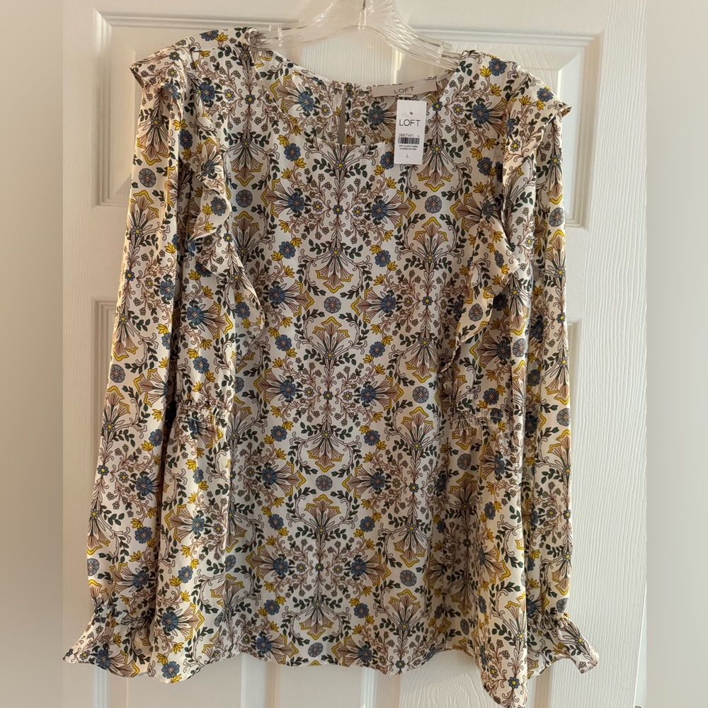 LOFT Floral Blouse - Size Large - NWT